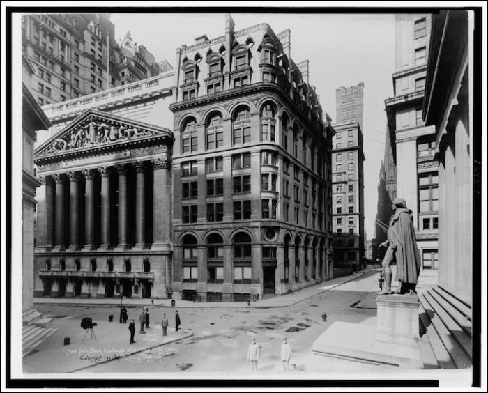 Wall Street dans les années 1920 avant nyc new york